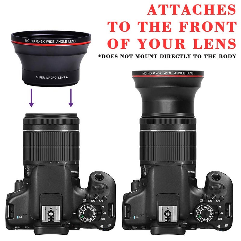 Tectra 55MM 0.43x Professional HD Wide Angle Lens (Macro Portion) for Nikon Cameras with DX NIKKOR 18-55mm f/3.5-5.6G VR and 55MM Sony E Lenses - Image 5